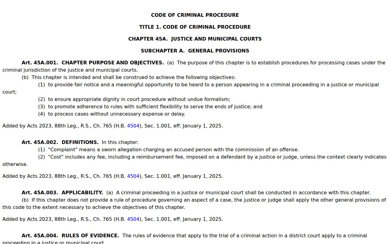 Rains County bench warrant reference, Texas lower-court warrant statute
